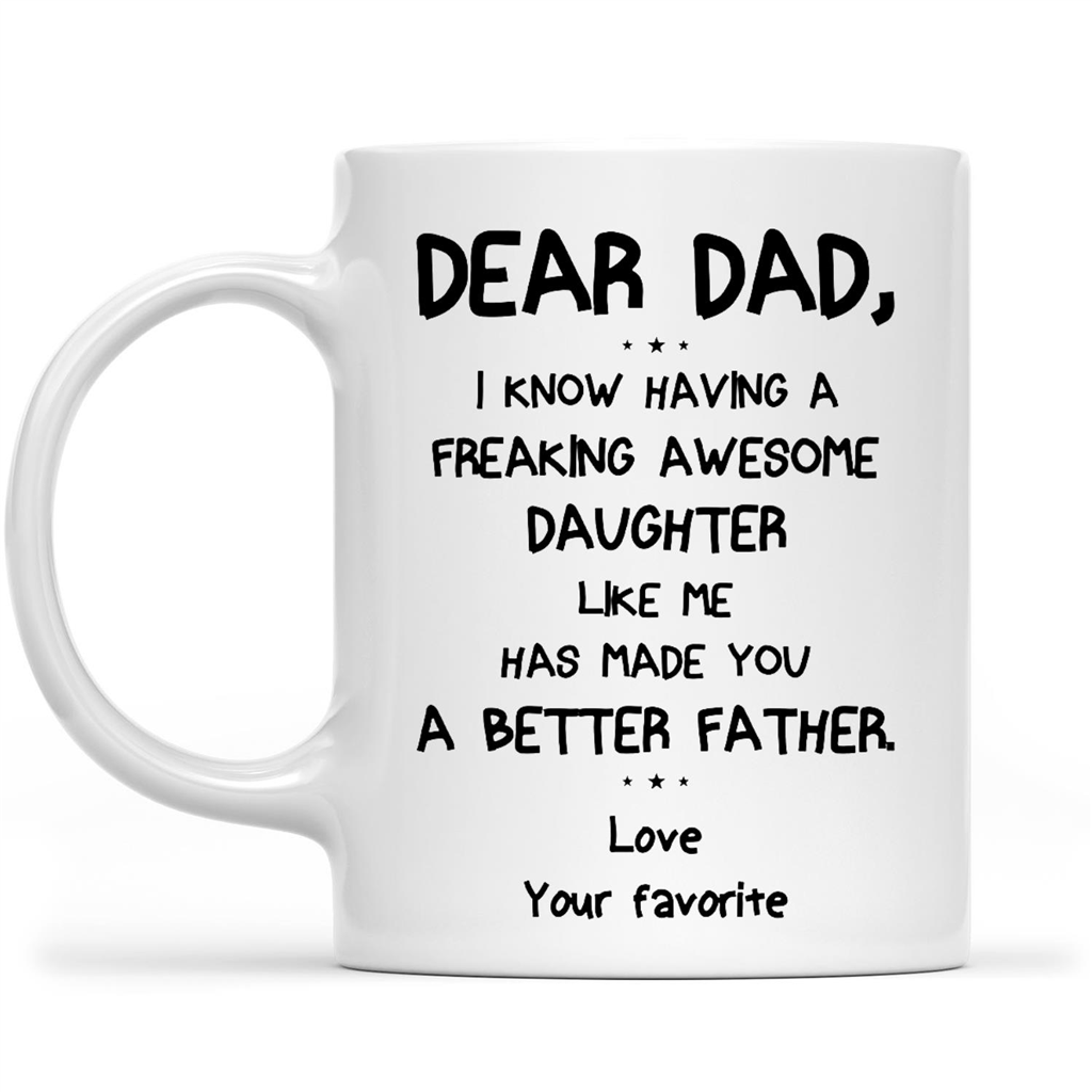 Custom Mugs Dear Dad You're So Lucky to Have Me Funny Mens Gifts from Daughter or Son Santa Christmas Presents Father's Day Ceramic Coffee 11oz 15oz