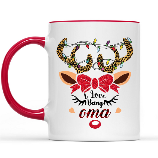 Funny Christmas Gifts Ideas for Grandma I Love Being Oma Reindeer Christmas Xmas W