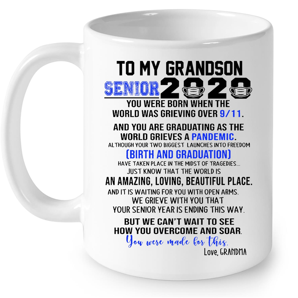 To My Grandson Senior 2020 Funny Gift Ideas from Grandma Crisis 2020 Pandemic Will Overcome and Soar Love You