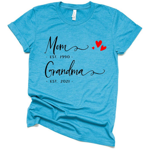 Mom Est Grandma Est With Love Funny Shirt, Gift Ideas for Becoming Funny Grandma Annoucement Shirt