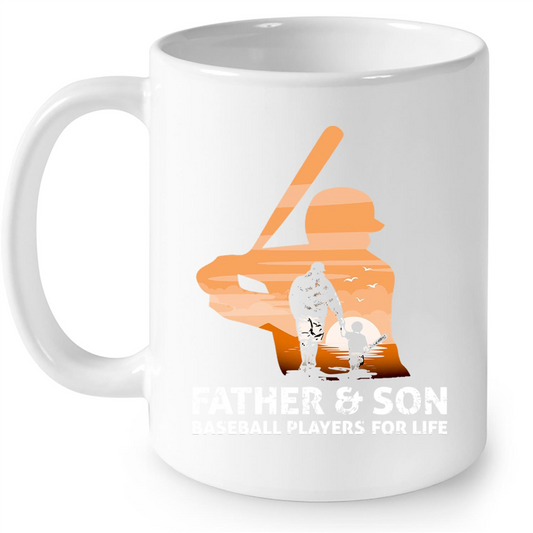 Father And Son Baseball Players For Life Gift Ideas For Son And Dad W Mug