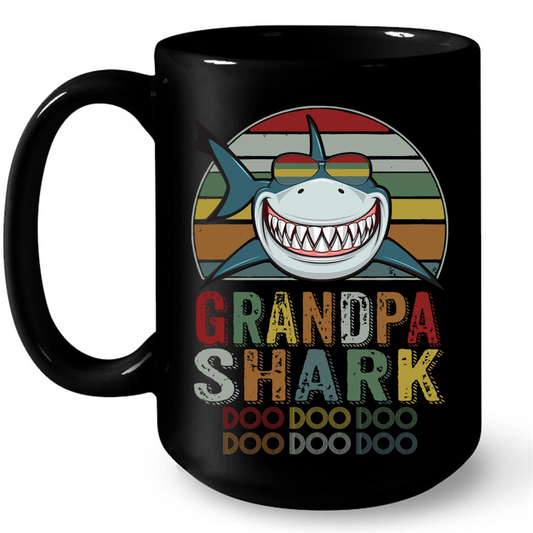 Grandpa Shark Vitage Doo Doo Doo Gift Ideas For Grandpa And Men Mug