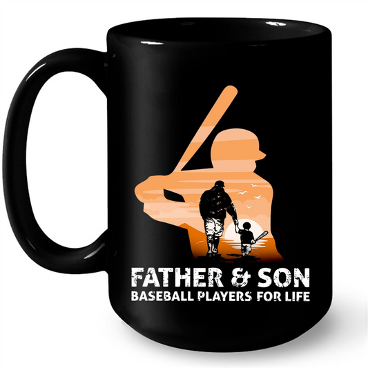 Father And Son Baseball Players For Life Gift Ideas For Dad And Men W Mug