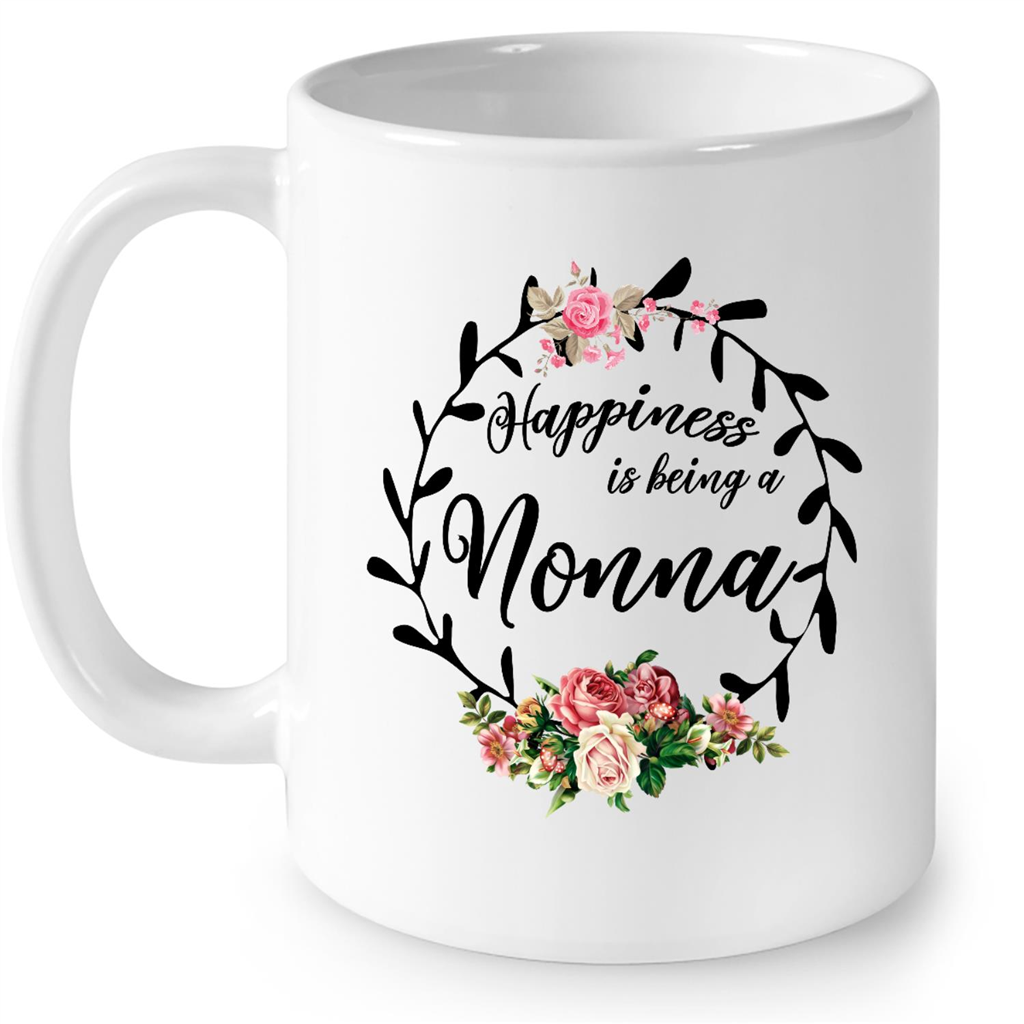 Happiness Is Being An Nonna Floral Wild Flower Design Grandma Gift Ideas For Grandma And Women B