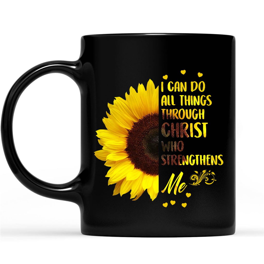 I Can Do All Things Through Christ Who Strengthens Me Sunflower Design Hippie Gift Ideas