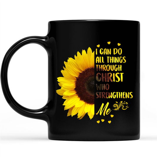 I Can Do All Things Through Christ Who Strengthens Me Sunflower Design Hippie Gift Ideas