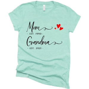 Mom Est Grandma Est With Love Funny Shirt, Gift Ideas for Becoming Funny Grandma Annoucement Shirt