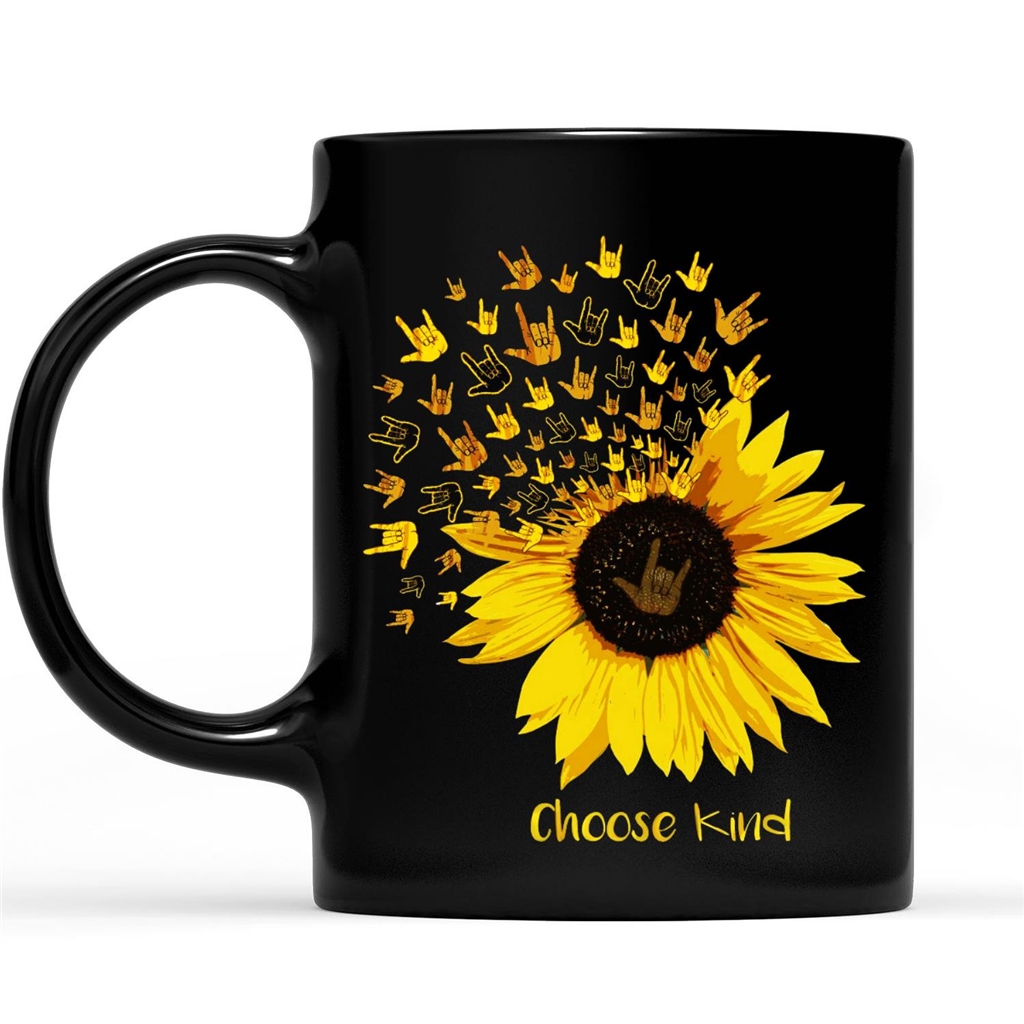 Choose Kind Sign Language Sunflower Design Hippie Love Gift Ideas