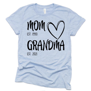 Mom Est Grandma Est With Love Funny Shirt, Gift Ideas for Becoming Grandma Shirt