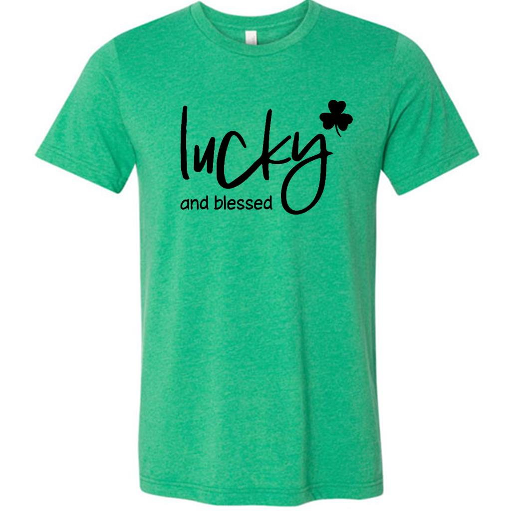 Lucky and Blessed Funny St Patricks Day Shamrock Leprechaun Irish