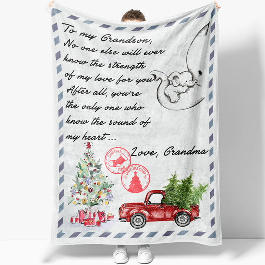 Blanket Christmas Gift For Grandson, Keepsake Gifts For Grandsons, Letter to Amazing