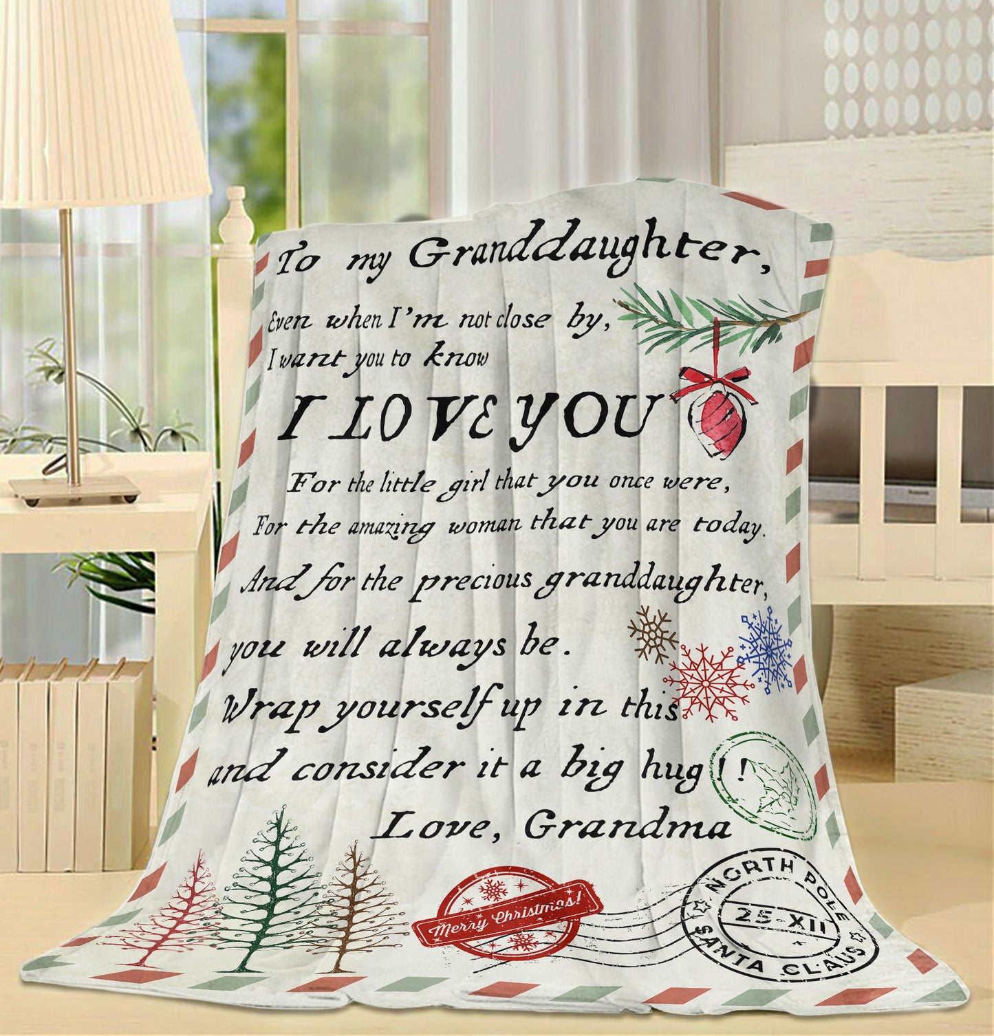 Gift For Granddaughter, Blanket Christmas Granddaughter Gifts From Grandma, I Love You