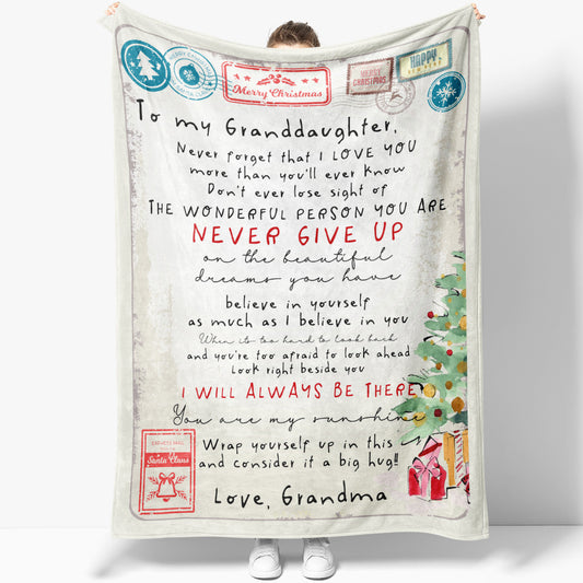 Blanket Christmas Gift For Granddaughter, Birthday Gifts for Granddaughter, I Love You