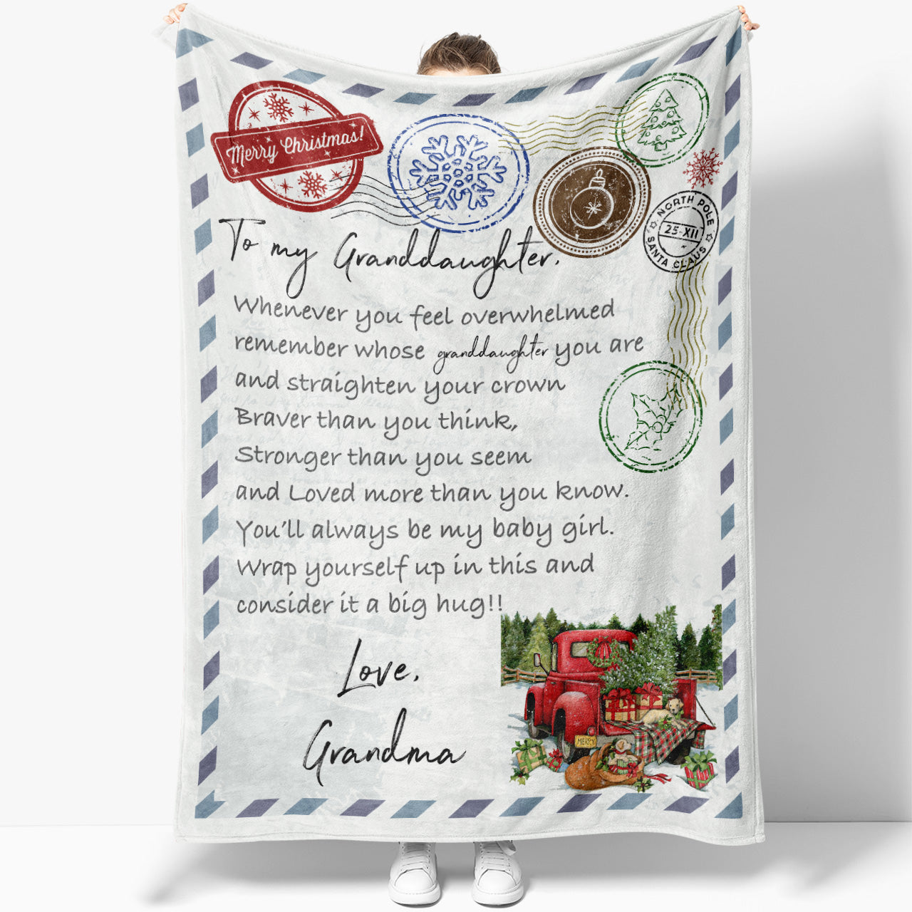 Blanket Christmas Gift For Granddaughter, Birthday Gifts for Granddaughter, Love You To The Moon