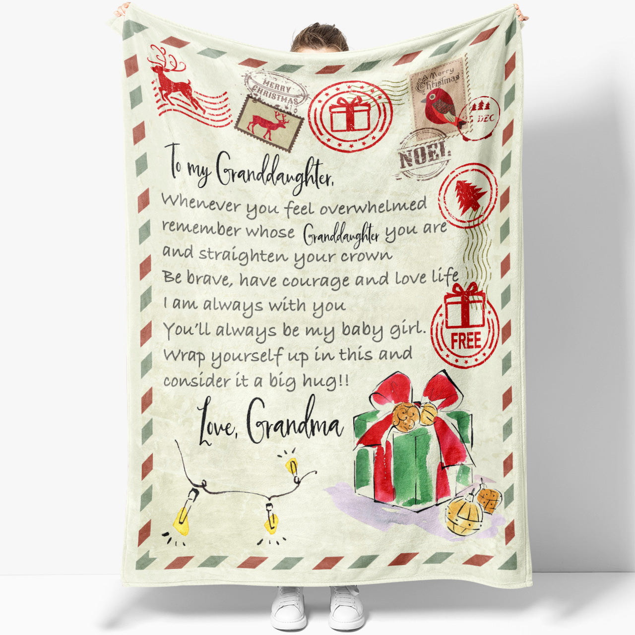 Blanket Christmas Gift For Granddaughter, Birthday Gifts for Granddaughter, Feel Overwhelmed