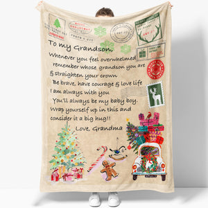 Blanket Christmas Gift For Grandson, Gifts For Grandson From Grandma, You Feel Overwhelmed