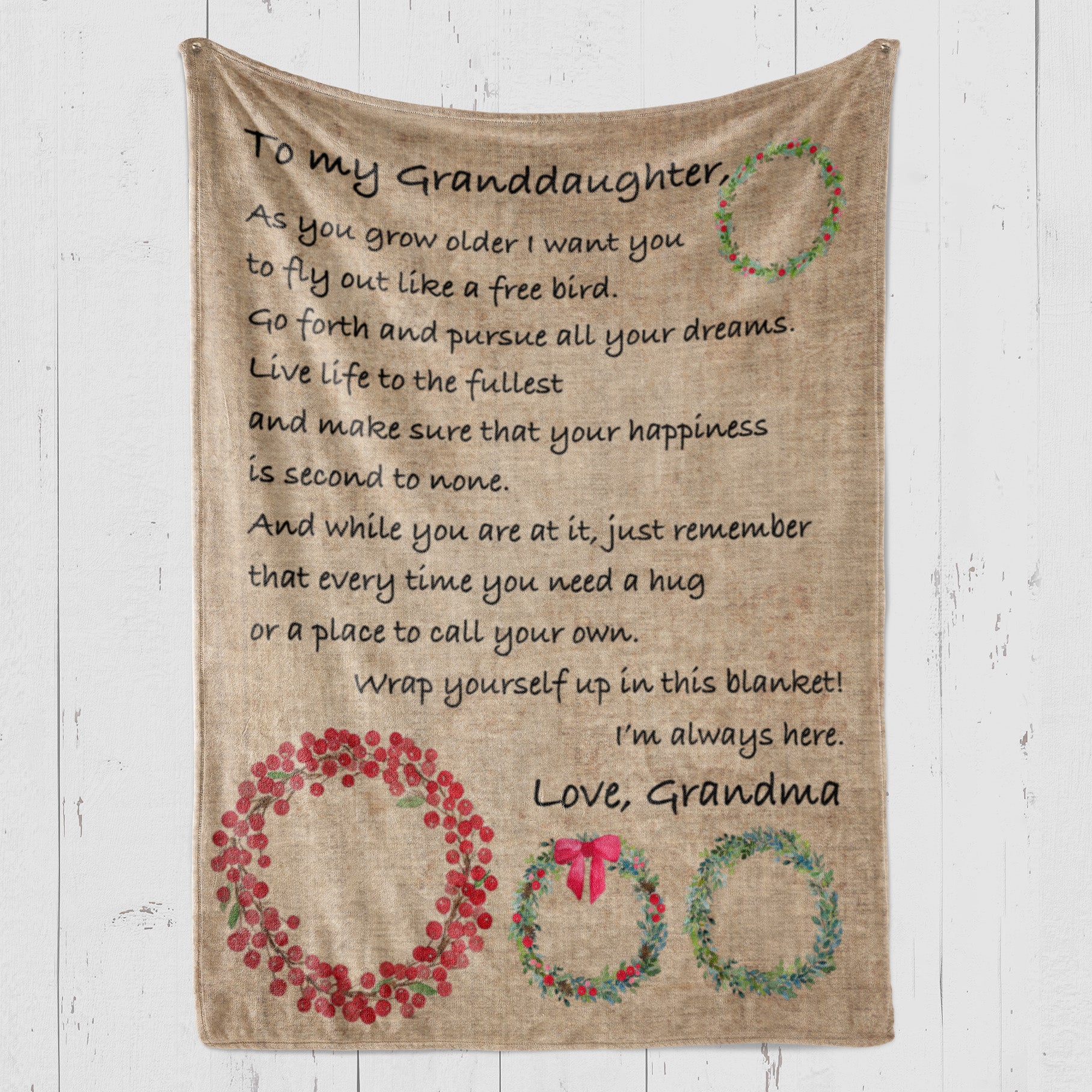 Christmas Blanket Gift For Granddaughter, Sweet Gifts For Granddaughter, I Want You