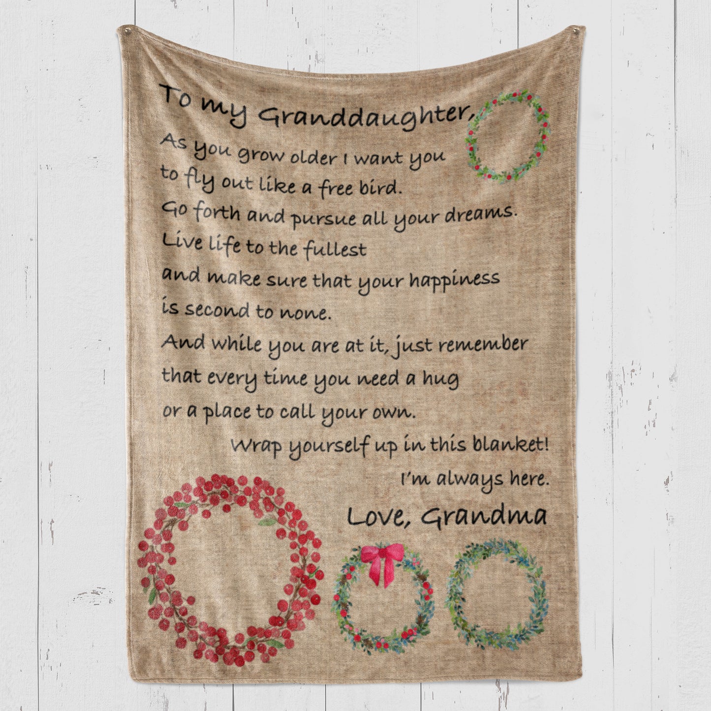 Christmas Blanket Gift For Granddaughter, Sweet Gifts For Granddaughter, You Grow Older