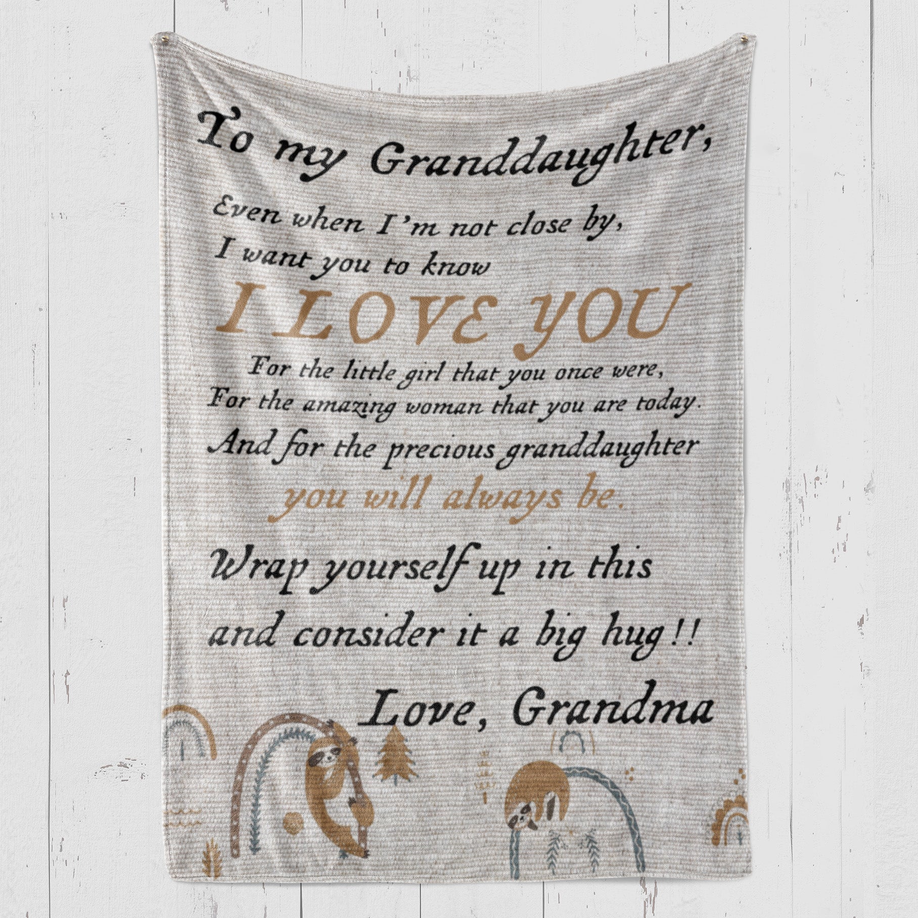 Gifts for Grandma, Birthday Gifts for Grandma, Kainsy I Love You Grandma  Gift Blanket, with Printed Blanket, Unique Grandma Gift from Granddaughter  or