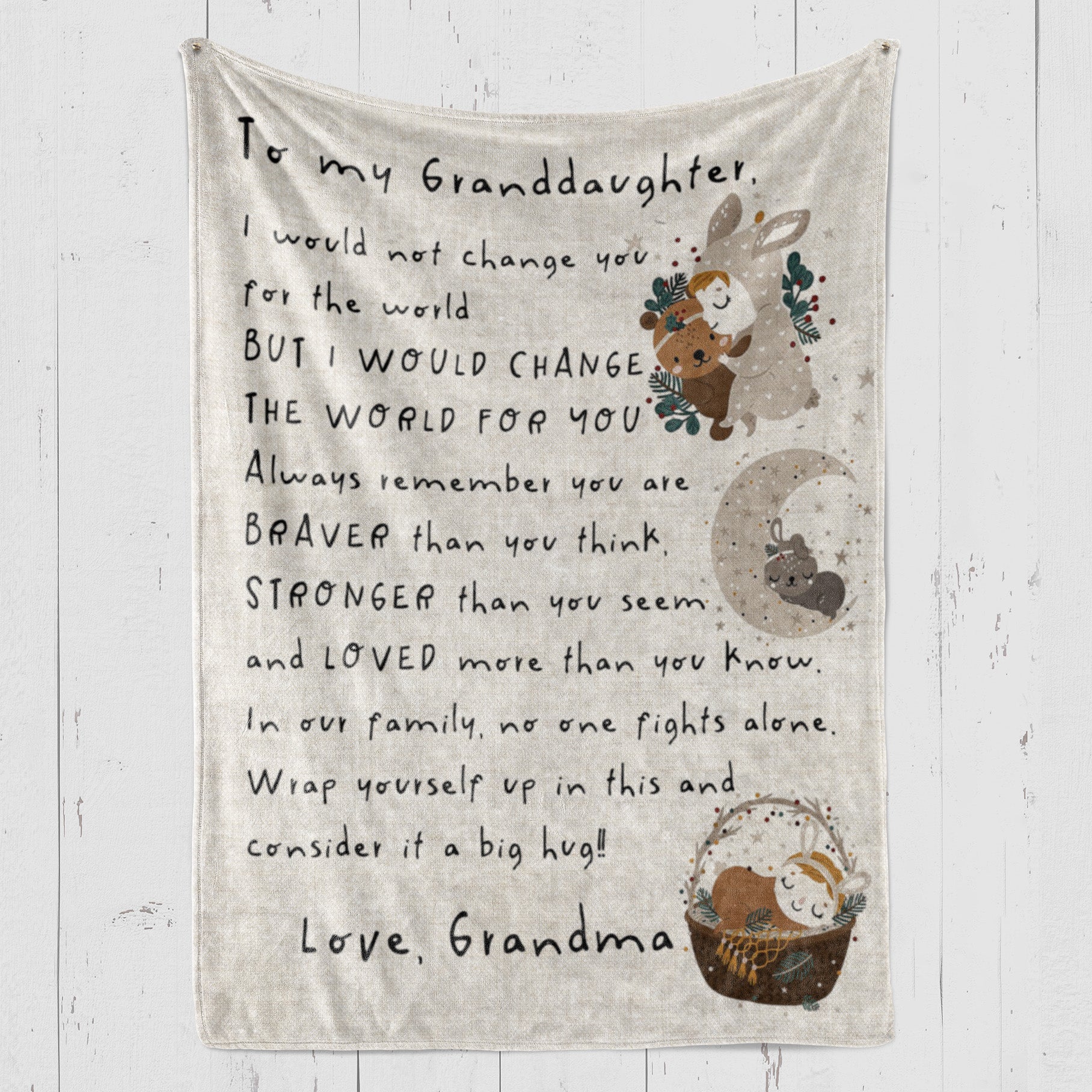 Personalized Blanket Gift For Granddaughter, Sweet Gifts For Granddaughter, Not Change You