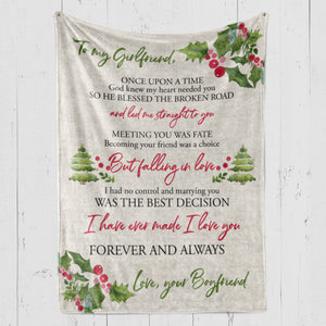 Christmas Blanket Gift For Her, Gift For Girlfriend, My Heart Needed You 201120