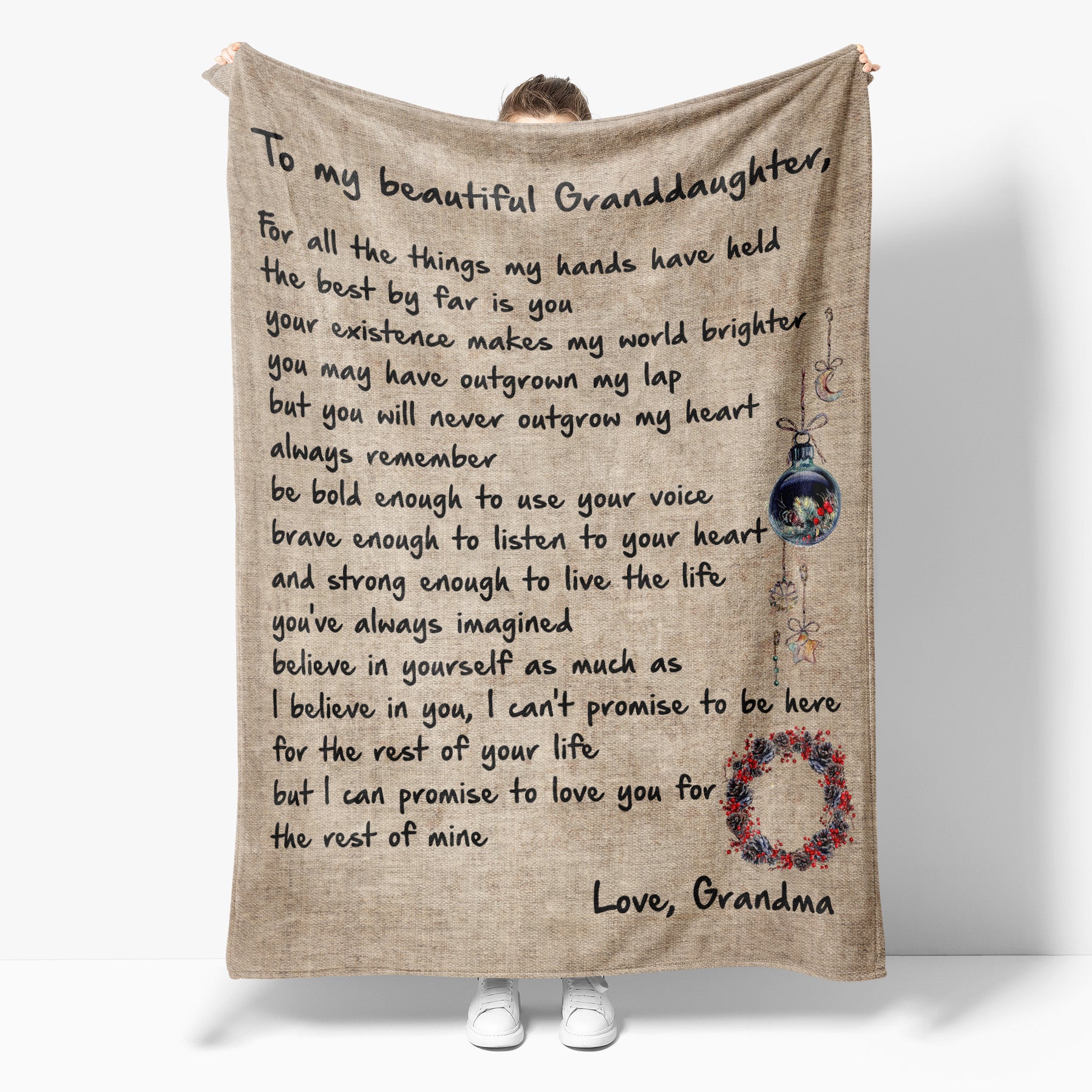 Christmas Blanket Gift For Granddaughter, All The Things