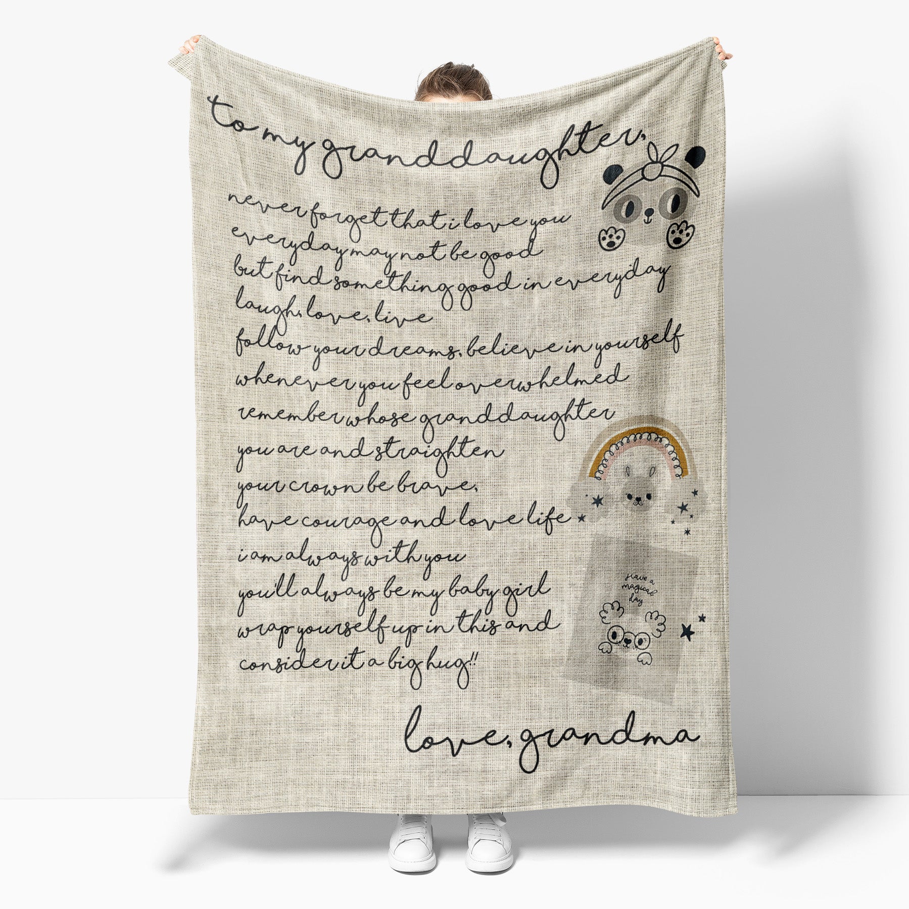 Blanket Gift For Granddaughter, Sweet Gifts For Granddaughter, Never Forget