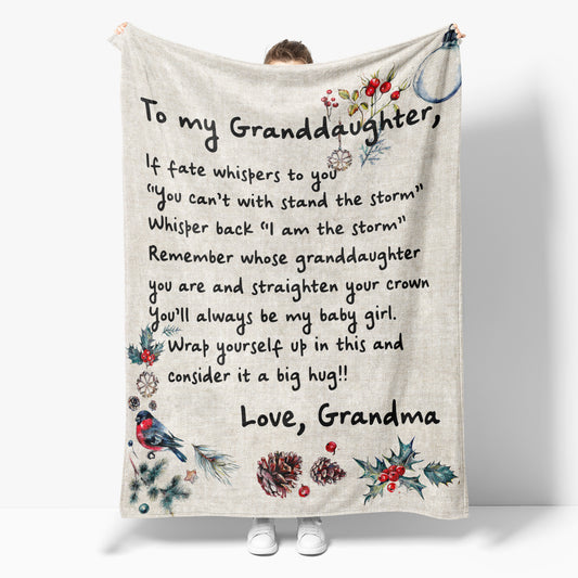 Christmas Blanket Gift For Granddaughter, Stand The Storm