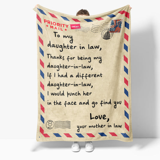 Blanket Gift For Daughter In Law, Birthday Daughter In Law Gifts, Thanks for being