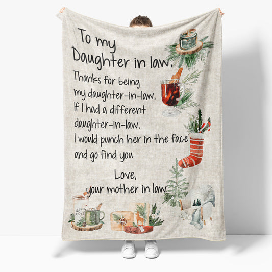 Blanket Christmas Gifts For Daughter In Law, Future Daughter In Law Gifts, Thanks for being