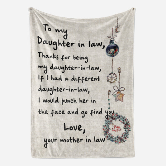 Christmas Gift For Daughter In Law, Blanket Gift Ideas For Daughter In Law, for Being My