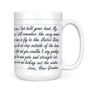 Letter to Grandpa From Grandson Gift Ideas Mug, Custom Fathers Day Gift Mug for Grandpa