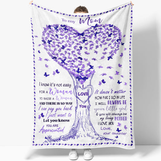 Blanket Gift Ideas For Mom, Personalized Mothers Day Blanket Gift, Butterfly Blanket for Mom