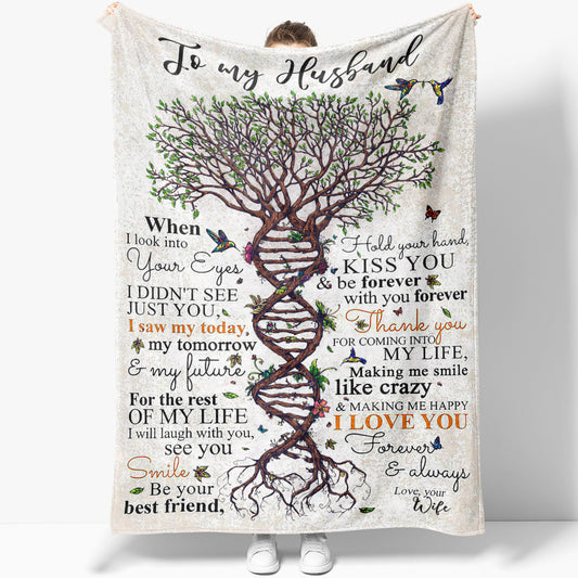 Blanket Gift Ideas For Husband, Custom Personalized Blanket Gift, Tree of Life