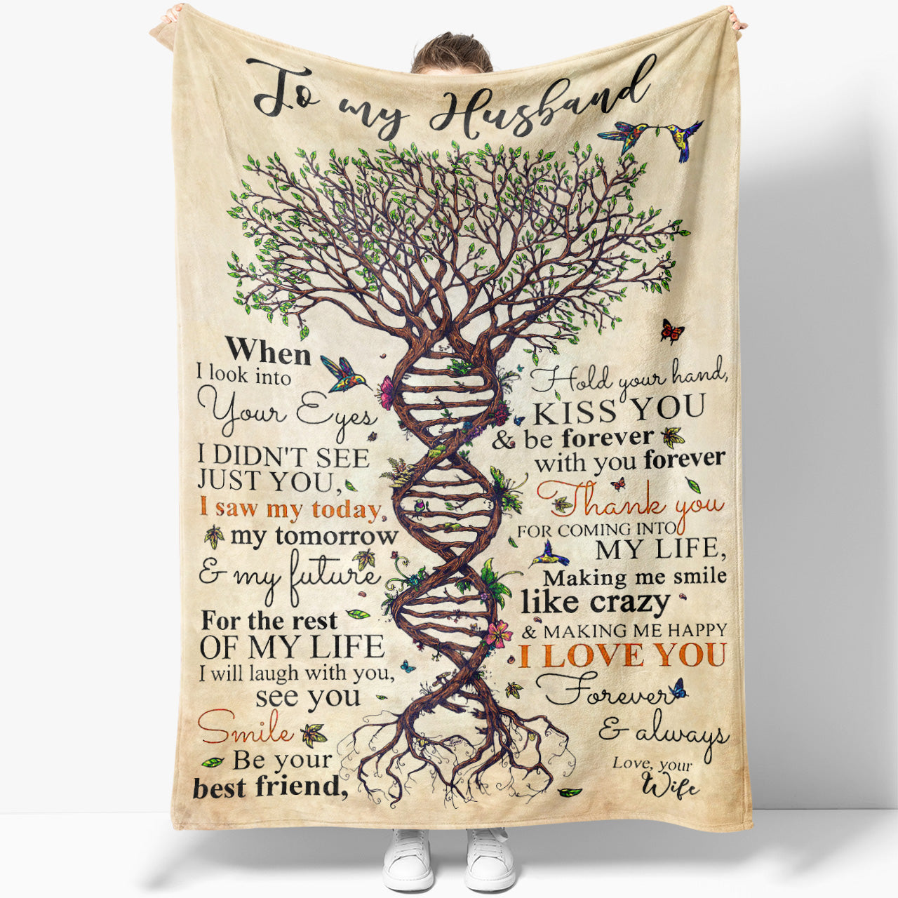 Blanket Gift Ideas For Husband, Custom Personalized Blanket Gift, Tree of Life