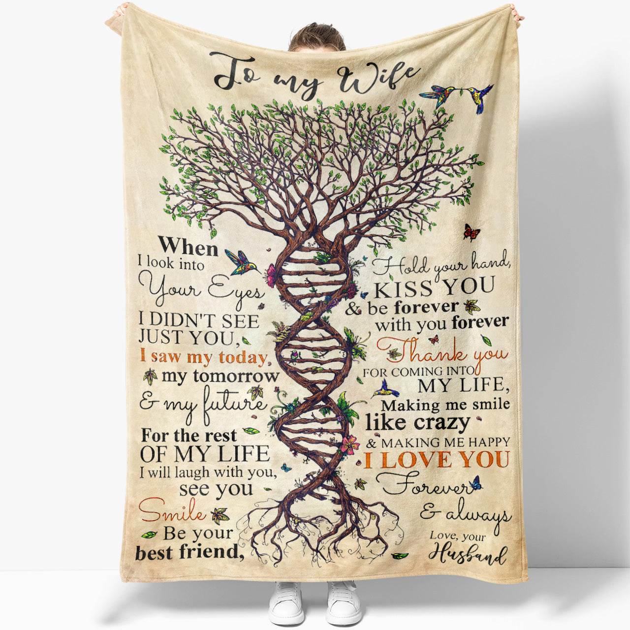 Blanket Gift Ideas For Wife, Custom Personalized Blanket Gift, Tree of Life