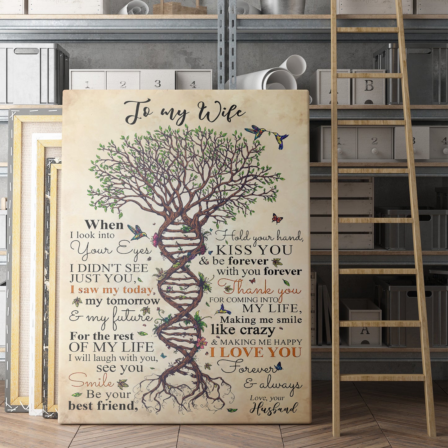 Canvas Gift Ideas For Wife, Custom Personalized Canvas Gift, Tree of Life