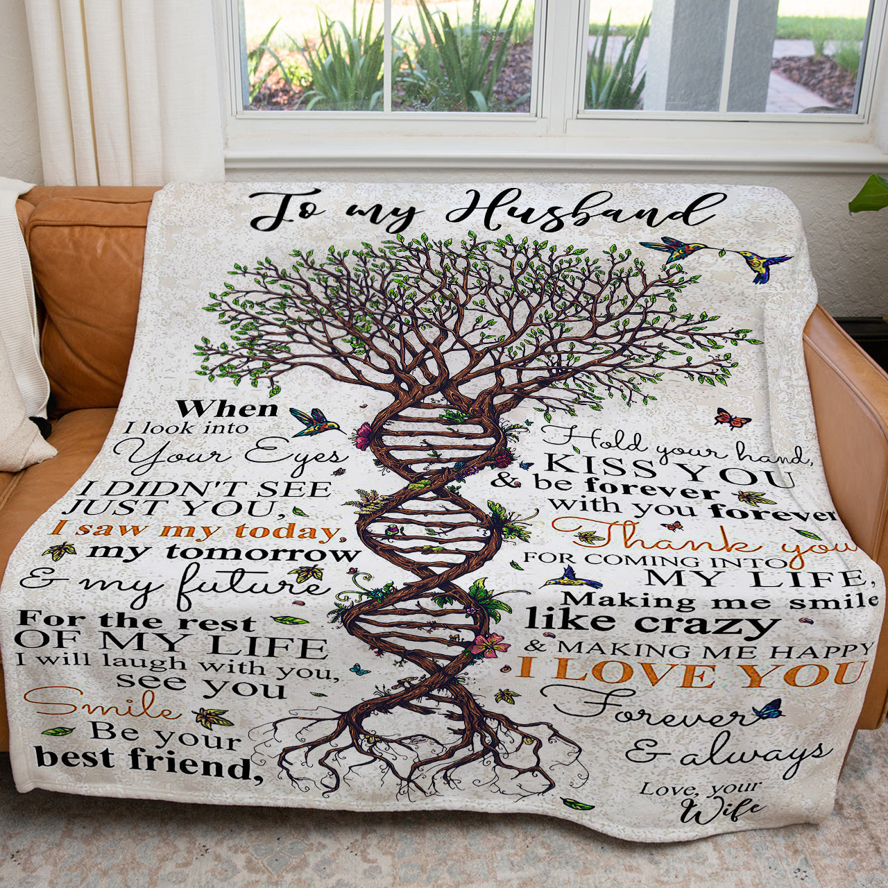 Blanket Gift Ideas For Husband, Custom Personalized Blanket Gift, Tree of Life