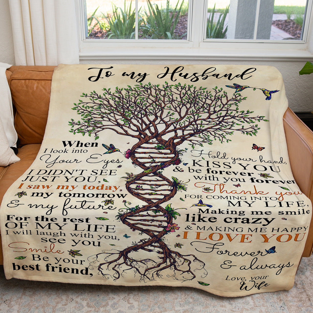 Blanket Gift Ideas For Husband, Custom Personalized Blanket Gift, Tree of Life