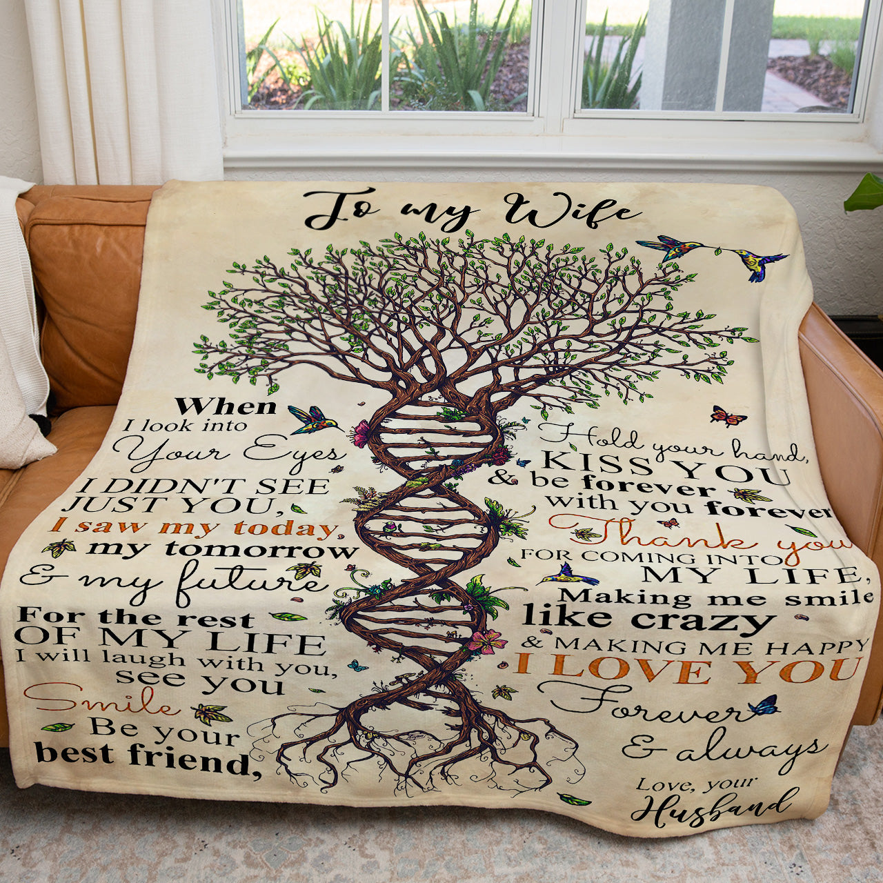 Blanket Gift Ideas For Wife, Custom Personalized Blanket Gift, Tree of Life