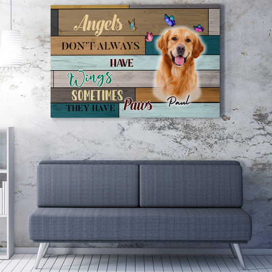 Personalized Dog Memorial Canvas, Dog Pet Loss Gift Canvas