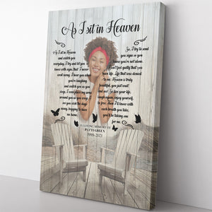 As I Sit In Heaven Personalized Canvas, Memorial Butterfly Canvas Gift Ideas