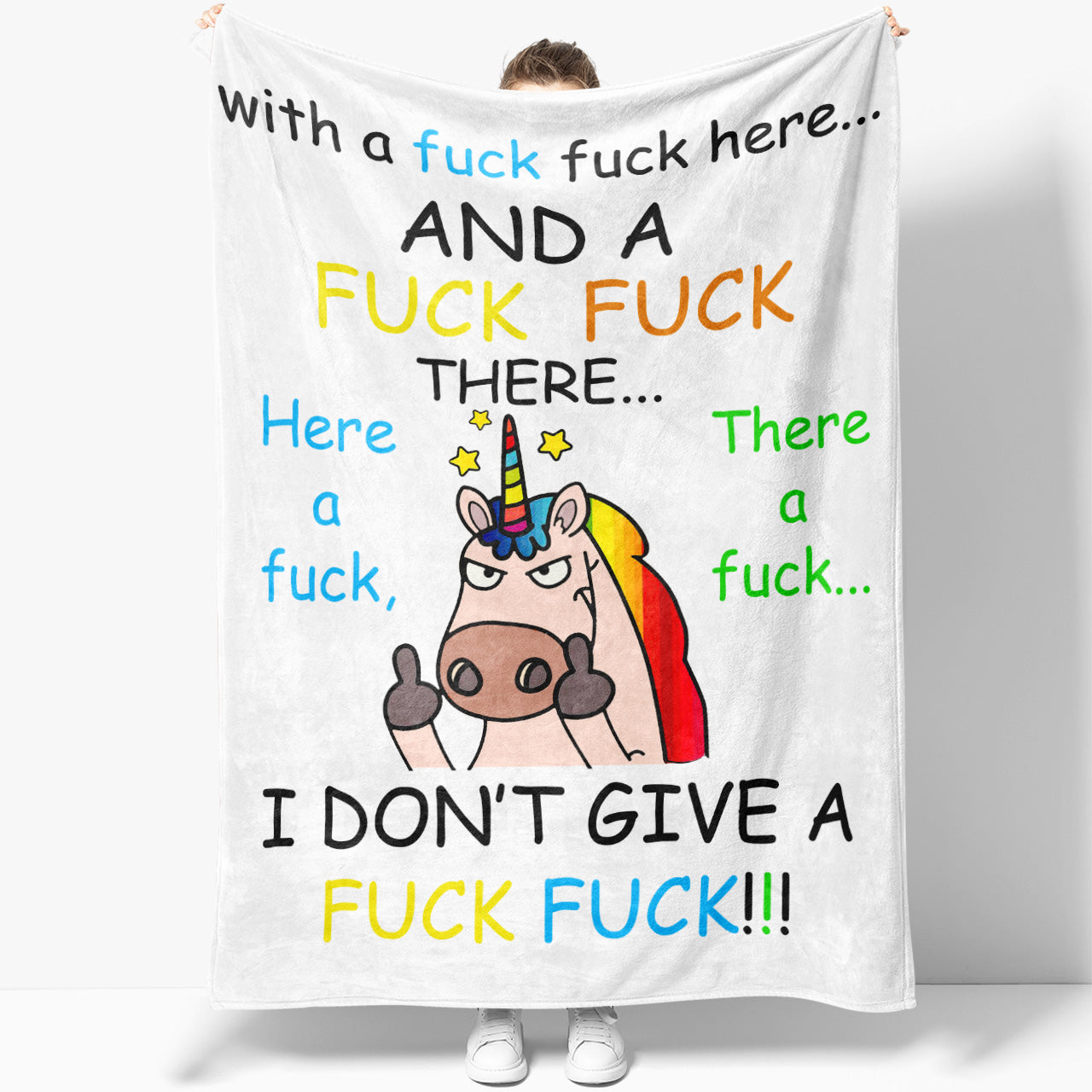 Funny Unicorn Blanket Gift Ideas, Here A Fuck There A Fuck