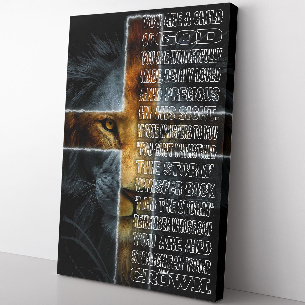 Personalized Canvas Gift For Son, To My Lion Son Canvas, You Are A Child of God Canvas
