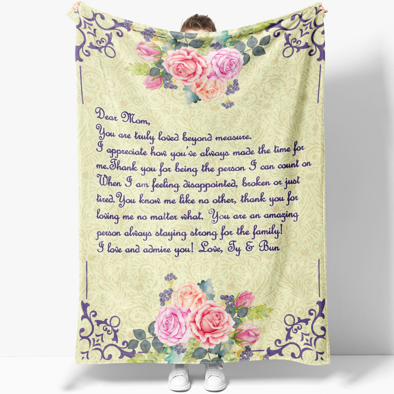 Personalized throw blanket, custom gift for Mom, thank you gift