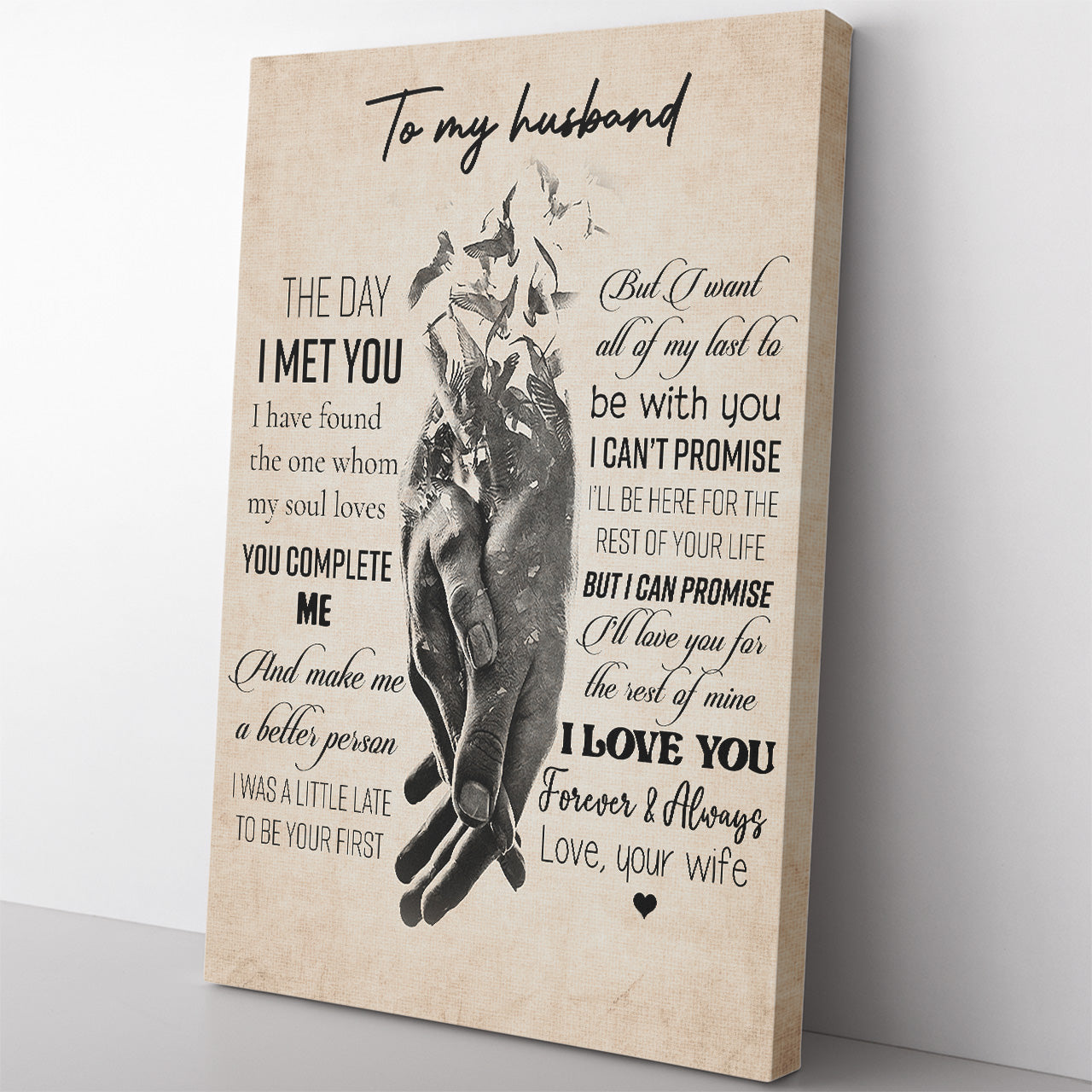 Personalized Canvas Gift For Husband, You Complete Me Canvas, I'll Love You Forever Always Canvas