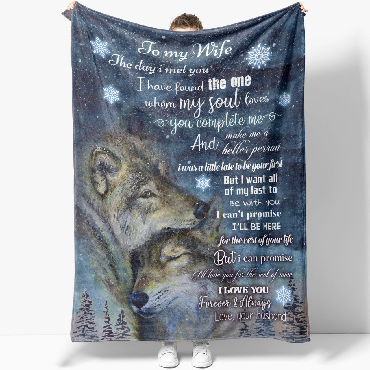 Blanket Gift Ideas For Wife, The Day I Met You I Have found The One Wolf Blanket for Her