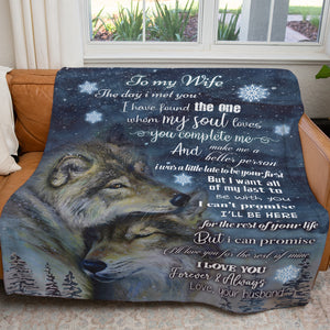 Blanket Gift Ideas For Wife, The Day I Met You I Have found The One Wolf Blanket for Her