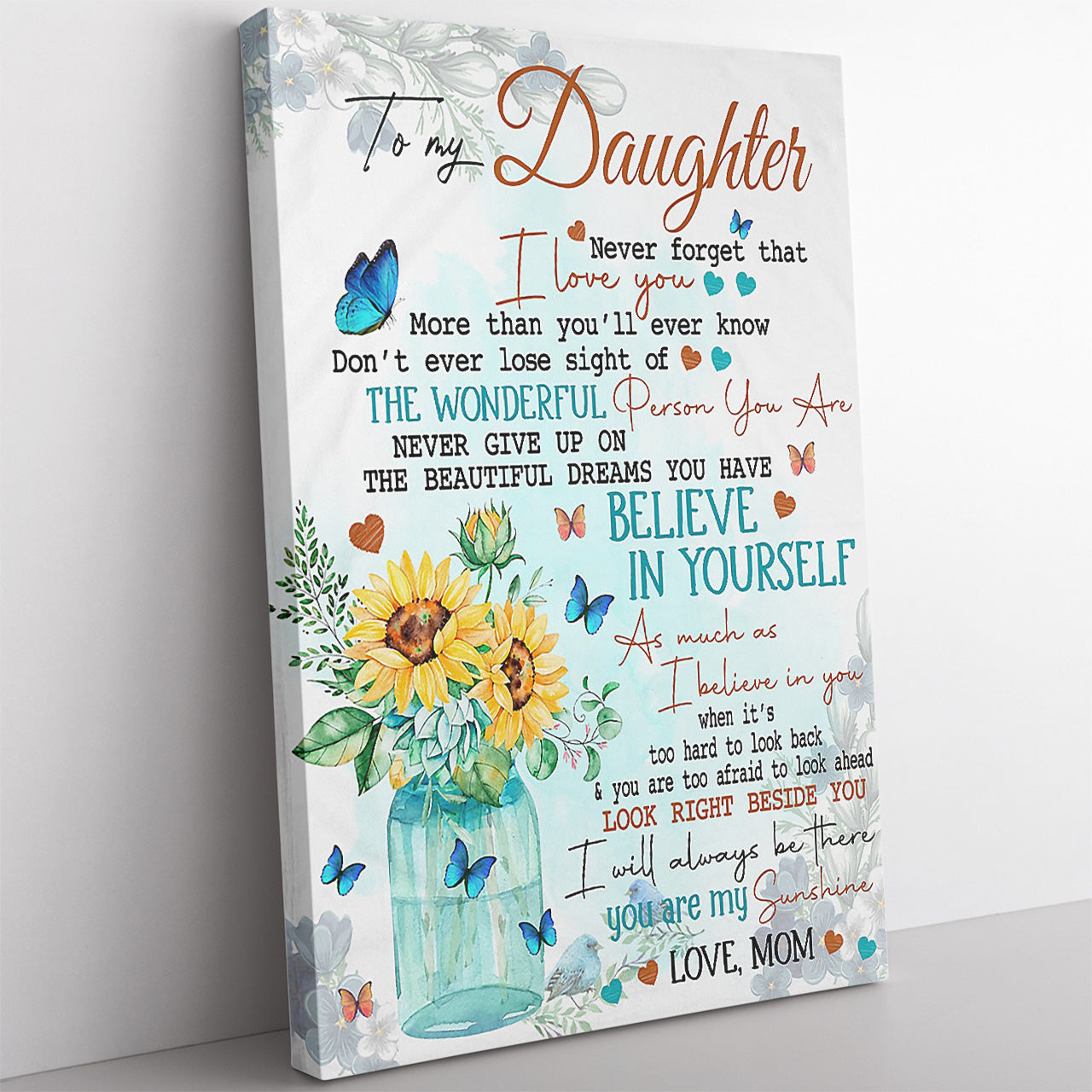 Custom Canvas Gift For Daughter, Never Give Up On The Beautiful Dreams You Have Canvas for Daughter