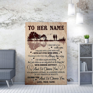 Personalized Canvas Gift For Wife, Fall In Love With You Canvas for Her